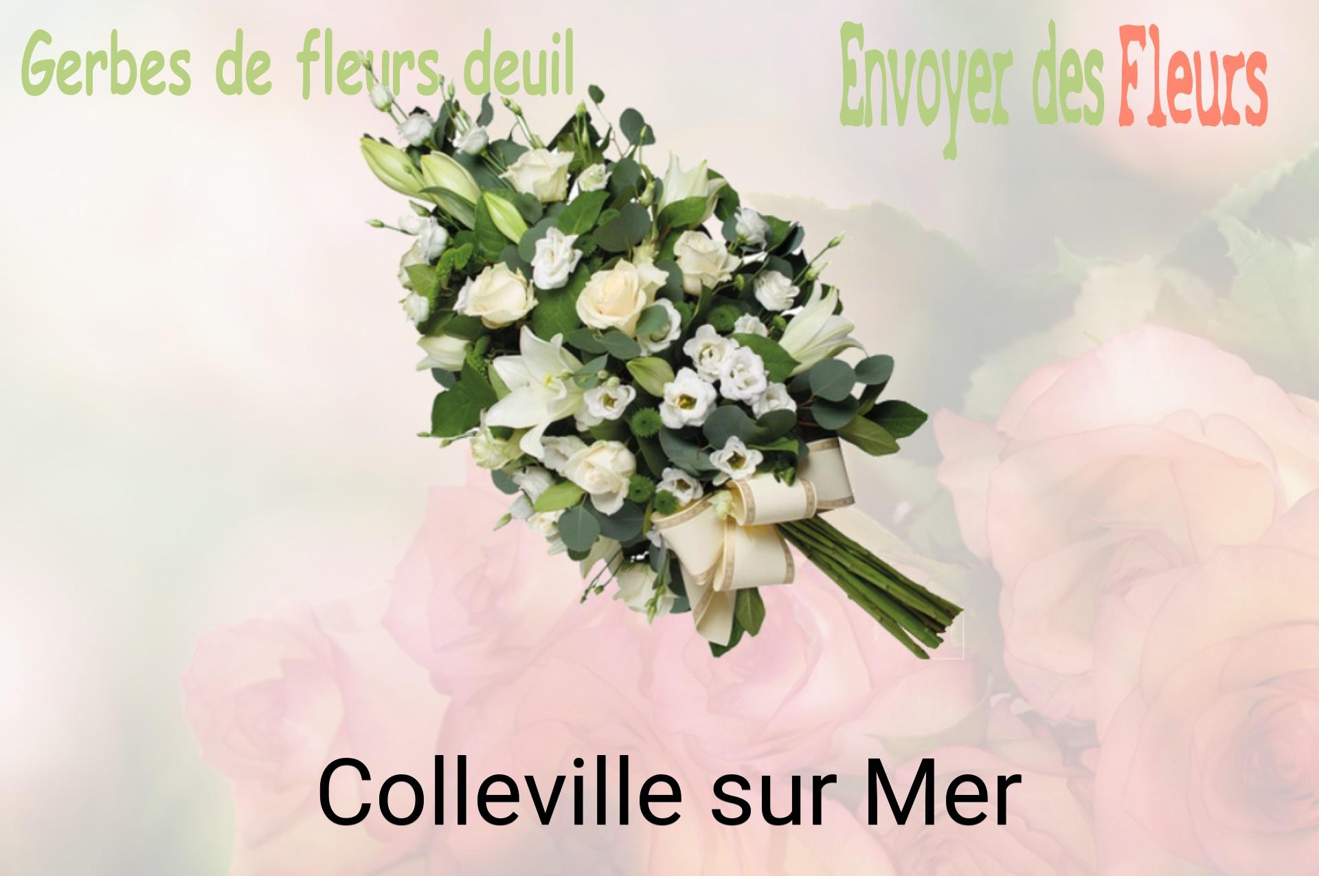 Gerbe de fleurs de deuil livrée à Colleville-sur-Mer
